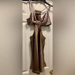 Forever 21 Strappy Silky vintage inspired Dress with midriff Cutout